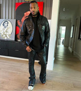 Marlon Wayans Good Grief Genuine  Black Leather Jacket